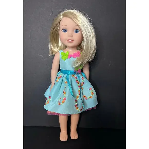 American Girl Wellie Wishers Camille Blue Eyes & Short Blonde Hair 14" - Picture 1 of 4